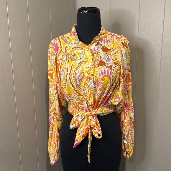 NWT Rachel Zoe Women’s Extra Small Waist Tie Blouse Smocked Dolman Sleeve - Picture 1 of 8